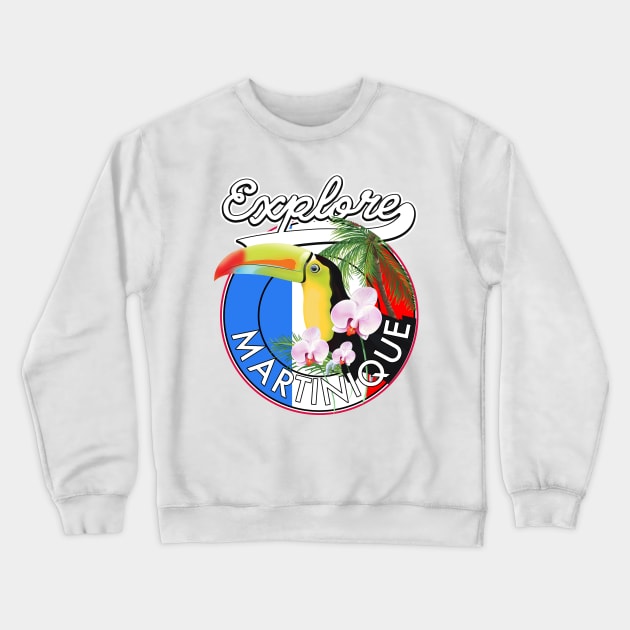 Explore Martinique travel logo Crewneck Sweatshirt by nickemporium1